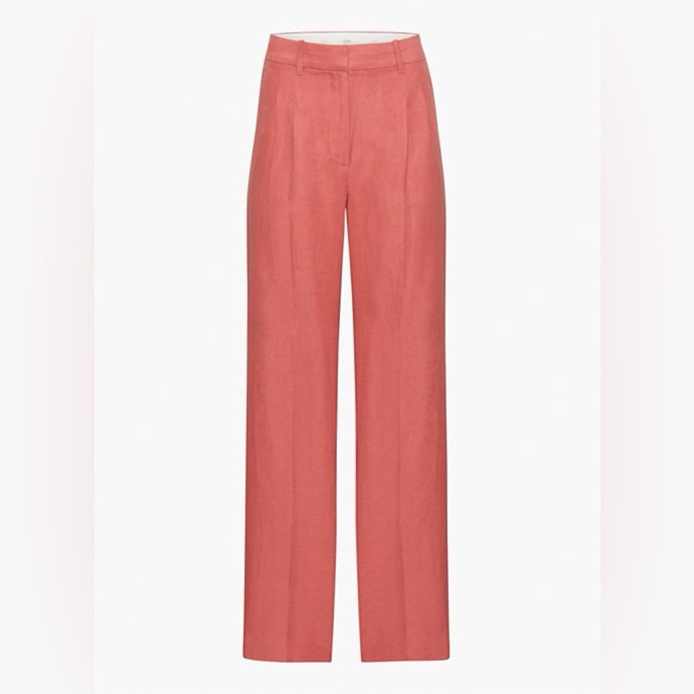 ❤️ LINEN EFFORTLESS Pants Aritzia, Wilfred Free, Warm Sienna Red